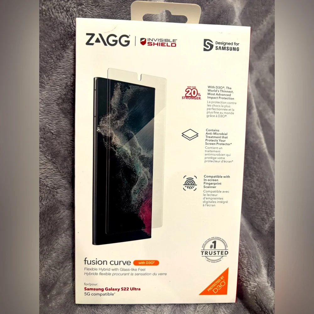 ZAGG InvisibleShield Fusion Curve with D3O for‎ Samsung Galaxy S22 Ultra